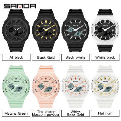 SANDA Top Luxury Mens Quartz Watches Waterproof S-Shock Men Military Sport Watch Dual Display Luminous Wristwatch Orologio uomo