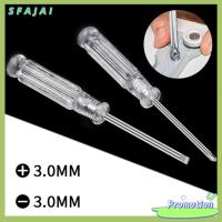 SFAJAI เหล็กเหล็กไร้สนิม ไขควงสำหรับไขควง ที่จับโปร่งใส 95mm ครับ ไขควงปากแฉก มินิมินิ ไขควงปากแบน เครื่องใช้ในครัวเรือน