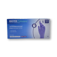 [ส่งฟรี!!!] มาสเตอร์โปร ถุงมือยางไนไตรสีม่วง ขนาด S 9 นิ้ว x 100 ชิ้นMaster Pro Nitrile Disposable Gloves Size S 9 inches x 100 Pcs