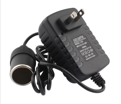 Adapter แปลงไฟบ้าน 220V เป็นไฟรถยนย์ 12V DC 220V to 12V Home Power Adapter Car Adapter AC Plug ( Black)