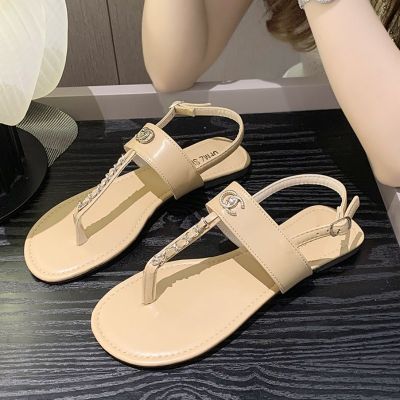 Hot sell 2023 Summer Women Chain Sandals Fashion Flats Clip-toe Shoes Causal Beach Slippers New Outdoor Flip-flops Women Zapatos Slides