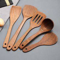 ☼❐❐ Wooden Kitchenware Set Long Handle Spatula Rice Scoop Vegetable Meat Cooking Shovel Mixing Spoons for Nonstick Pan Kitchen Tools