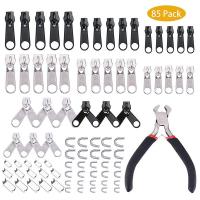 85/10/8pcs Zipper Repair Kit Slider Zipper Replacement Puller For Clothing Tent Install Pliers Tool Stop Extension Luggage Door Hardware Locks Fabric