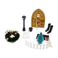 Christmas Elf Door Set 12 Pcs Miniature Fairy Doors Accessories 1:12 Learning DIY Craft With Accessories Elf Magic Door For Wall Fairy Door Christmas attractive