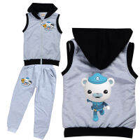 The Octonauts ชุดกางเกงเสื้อโค้ทเสื้อกั๊กเด็กผู้ชายเด็กผู้หญิง,ชุดเสื้อผ้าเด็ก2ชิ้นพิมพ์ลายการ์ตูนผ้าฝ้าย8778