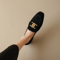 Ins origal! New sqre toe slip-on loafers retro le step-on flat shoes -GGX23722❅☃