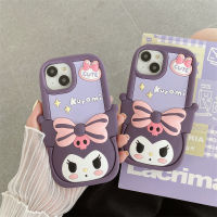 เคสลายการ์ตูนน่ารัก Kuromi ซิลิโคนเคสโทรศัพท์3D สำหรับ IPhone 14 11 12 13 14 Pro Max กรอบด้านหลังแบบนิ่มกันกระแทก