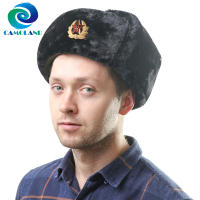 【cw】CAMOLAND Winter Thicker Faux Fur Earflap Hats Men Soviet Army Military Badge Russian Ushanka Hat Warm er Hat Snow Caps