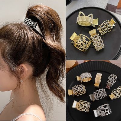 【CW】 2022 New Rhinestone Hair Claws Ponytail Clip Fixed Hairpin Claw Advanced accessories Headwear