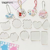 10Pcs Handmade Creativity Keychain Tags Transparent Acrylic Blanks Rounds Heart Discs For Diy Keychain Pendant Jewelry Making