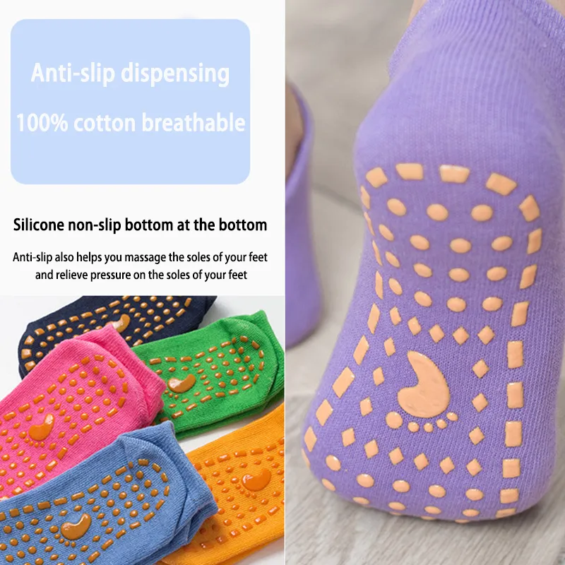 Unisex Cotton Breathable Non-slip Floor Socks Adult Kids Trampoline Parent- child Early Education Socks Fitness Sports Yoga Socks
