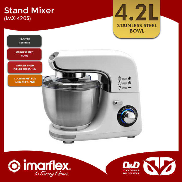 D&D Imarflex IMX420S Electric Stand Mixer with 12Speed Settings