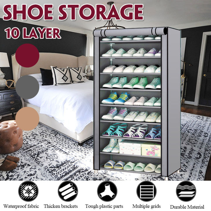 10-Tier Shoe Rack Shelves 27 Pairs Shoes Organizer