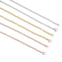 1Set 6pcs 3 Colors 60cm Cable Chain Necklaces Stainless Steel Cable Chains Golden &amp; Stainless Steel Color &amp; Rose Gold Chains with Lobster Claw Clasps for Jewelry Making