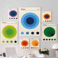 NewColourful Circles Bauhaus อุโมงค์นิทรรศการโปสเตอร์บทคัดย่อ Art ผ้าใบพิมพ์ภาพวาดนามธรรมห้องนั่งเล่นภาพจิตรกรรมฝาผนัง Home Decor