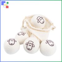 808- ลูกบอลขนแกะแท้ ลูกบอลอบผ้า ขนวูลลูกบอลขนแกะใส่เครื่องอบผ้า Wool Dryer Balls ถุง 6 ชิ้น