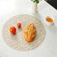 ▫◄ New round hollow PVC western food plate mat fashion ins style light luxury heat insulation non-slip table mat coaster spot direct sales