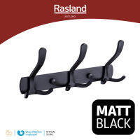 ขอแขวนเสื้อ 3 หัว MATT BLACK RASLAND วัสดุสอลูมิเนียม ทนทาน ไม่เป็นสนิม | RA 1234-BLACK