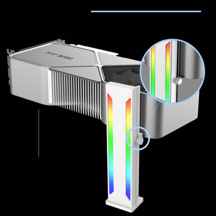 vktech-ตัวยึดกระเป๋าเก็บบัตรวิดีโอแม่เหล็ก-ที่ยึดการ์ดจอแบบปรับได้ซิงค์ออร่ารองรับอะลูมินัมอัลลอยอเนกประสงค์5v-3pin-อุปกรณ์คอมพิวเตอร์-argb