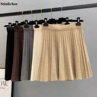 hot【DT】☎♤❡  Short Woolen Knitted Skirts Elastic Waist Preppy Umbrella