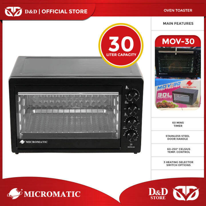 D&D Micromatic MOV30 Oven Toaster 60mins Timer 60250° Celsius Temp