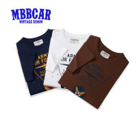 MBBCAR เสื้อยืดแขนสั้นสำหรับผู้ชาย,เสื้อยืดแขนสั้นลาย Air Force Amikaki อเมริกาแบบย้อนยุคใหม่2023ฤดูร้อนกองทัพทหารสไตล์200กรัม