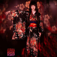 Kimono Jigoku Shoujo Enma Ai ชุดแม่บ้าน Yukata ชุดอะนิเมะญี่ปุ่นชุดคอสเพลย์ Kimono Robe กับ Obi