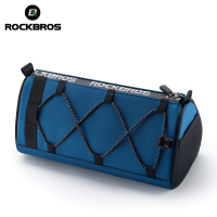 ROCKBROS กระเป๋าแฮนด์จักรยานความจุ1.5L สะท้อนแสงขี่จักรยานอุปกรณ์เสริมสำหรับจักรยานกลางแจ้งตาข่ายเก็บของหลังเบาะที่สะดวก