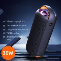 The New Portable High Volume 30W Wireless Bluetooth Speaker Subwoofer Outdoor IPX6 Waterproof Home KTV Atmosphere Light Sound