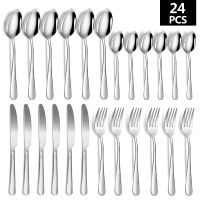 6 People Kitchen Tableware Cutlery Stainless Steel Cutlery Set 24 Piece Fork Spoon Knife Gold Dinnerware Set Golden Dinner Set