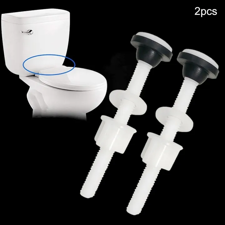 2 Pack Plastic Toilet Seat Hinge Bolts And Nuts With Washers For Mount
