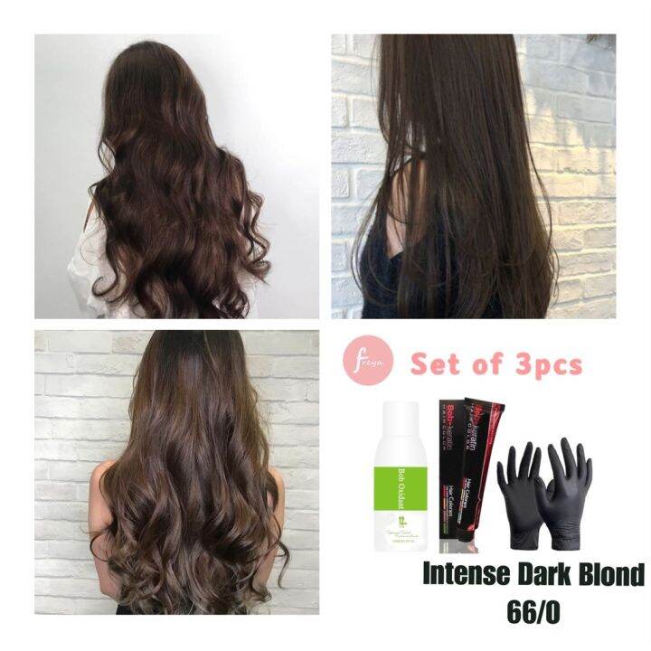 Bob Keratin Permanent Hair Color Set 66/0 Intense Dark Blonde with