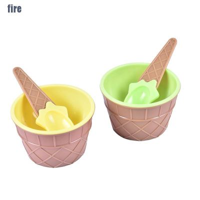 (Wbefire) ชามไอศกรีม พร้อมช้อน 6 สี