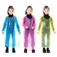 Disposable with Drawstring Hood and Sleeves Waterproof Rain Jacket Kid for Outdoor Camping/Recreation/Hiking