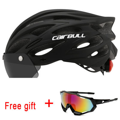 Cairbull Ultralight Cycling Helmet With Removable Visor Goggles Bike Taillight Intergrally-molded Mountain Road MTB Helmets 230g