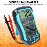 Digital Multimeter With Test Leads for Measuring DC &amp; AC Voltage  Resistance  Diode &amp; Continuity with Protective Rubber Holster Electrical Trade Tools