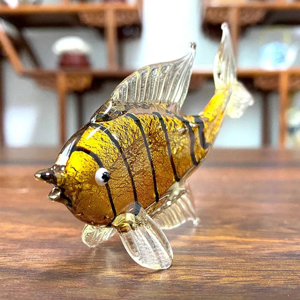 Glass Fish Figurines Animals Tropical Coastal Style HAND BLOWN Miniature Statue