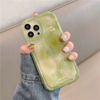 โทรศัพท์ซิลิคอนนุ่มสีเขียวลายตัวอักษรเคสสำหรับ Apple iPhone 15 14 13 12 11 X XR Pro Max Plus เคสฝาหลังทันสมัยมีสไตล์จาก GGQcase