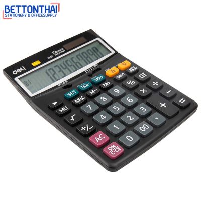 Deli 1630Tax Calculator 12-digit Metal 120-check เครื่องคิดเลขตั้งโต๊ะขนาดใหญ่ มีระบบย้อนกลับถึง 120 ครั้ง office บริการเก็บเงินปลายทาง