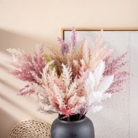 【cw】 50cm Artificial Wedding Decoration Bouquet Room Table Arrangement Pampas Reed Vase Fake ！