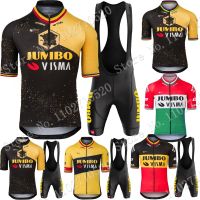 Jumbo Visma TDF 2023 Team Cycling Jersey Set Belgium Hungary France Tour Clothing Road Bike Shirts Suit Bicycle Bib Shorts MTB