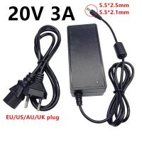 อะแดปเตอร์แปลง20V3A 5.5X2.5มม. อะแดปเตอร์แรงดันไฟฟ้าสลับ20ถึง220V 110V พลังงานอะแดปเตอร์จ่ายไฟสากล3A 20V DC AC