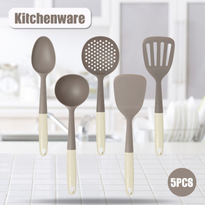 New 5Pcs Nylon Kitchenware Cookware Set Heat Resistant Shovel Spoon Colander Kitchen Utensils Non-Stick Cooking Tools SC