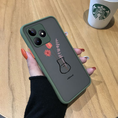 GGK สำหรับ Realme C53 Realme Narzo N53เคสมือถือดีไซน์ขวดดอกไม้สวยมีน้ำค้างแข็งโปร่งใสเคสโทรศัพท์แบบแข็งกันกระแทกเต็มฝาหลังเคสป้องกันกล้อง