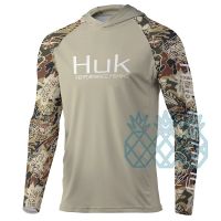 HUK เสื้อตกปลาชุดเดรสป้องกันรังสียูวีแขนยาวสำหรับผู้ชายชุดเดรสสำหรับใส่ตกปลาเสื้อเจอร์ซีย์ใส่กลางแจ้งฤดูร้อนเสื้อผ้าสำหรับใส่ตกปลา