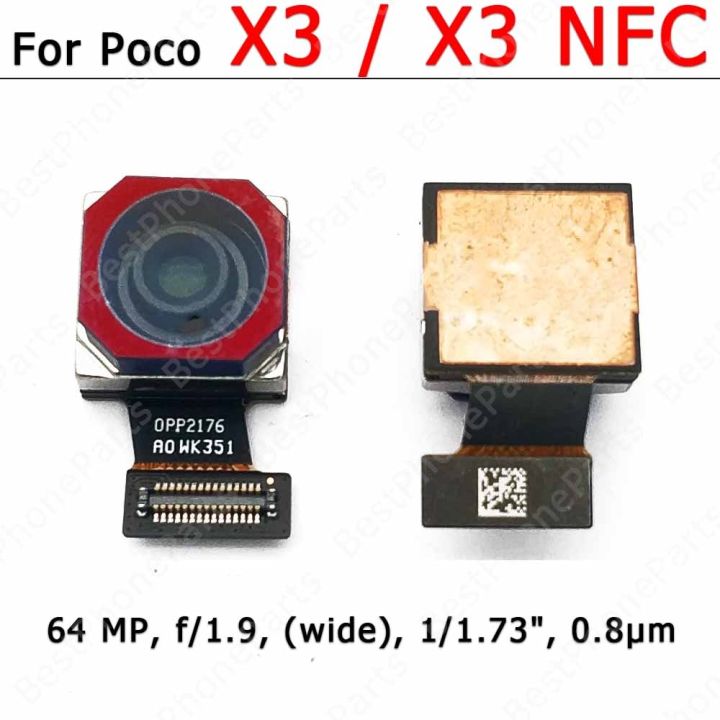 กล้องด้านหลังของแท้สำหรับ Mi Poco X3 NFC อะไหล่อะไหล่สายเคเบิลงอได้ด้านหลังหลักโมดูลกล้องขนาดใหญ่