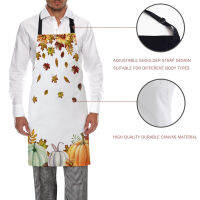 Thanksgiving Fall Pumpkin Maple Leaf Kitchen Women Apron Cooking Baking Restaurant Home Holiday Decoration Waterproof Apron