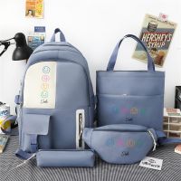 [COD] 2 023 new four-piece set large-capacity backpack junior high school students schoolbag leisure travel rucksack wholesale