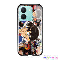 Volans เคสสำหรับ Vivo Y36 Y36อนิเมะ5G กันกระแทกสำหรับเด็กผู้หญิงผู้หญิงนักสืบเคสโคนันปิด Jimmy Kudo กระจกนิรภัยมันวาวฝาหลังโทรศัพท์