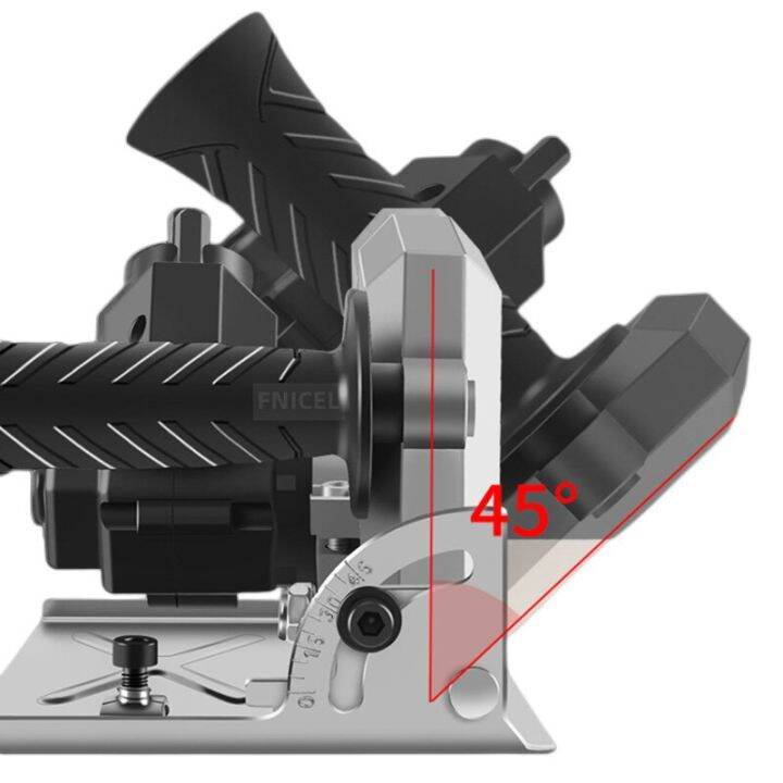 สว่านไฟฟ้าติดตั้ง4quot-เครื่องเลื่อยฉลุวงกลม45เอียงแบบปรับได้ฐานตำแหน่งตัดลึกอะแดปเตอร์เครื่องมือไฟฟ้า